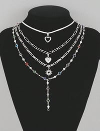 Image 6 of BIJOUX - 4pcs Élégant en forme de cœur en strass coloré en forme de cœur, collier en Y
