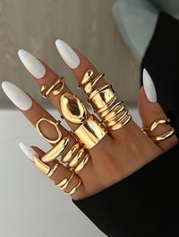 Image 5 of BIJOUX - 25/20/15/5pcs Ensemble de bagues épaisses de pièces vintage empilables multi-pièces