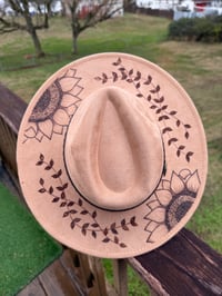 Image 3 of Double Sunflower Burned Hats, Multiple Color Options