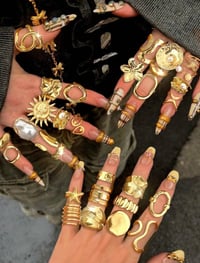 Image 1 of BIJOUX - 20/14/10/6pcs Pièce vintage empilable multi-pièces, fleur épaisse/élégante