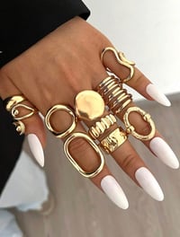 Image 2 of BIJOUX - 20/14/10/6pcs Pièce vintage empilable multi-pièces, fleur épaisse/élégante