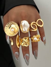 Image 5 of BIJOUX - 20/14/10/6pcs Pièce vintage empilable multi-pièces, fleur épaisse/élégante