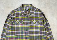 Image 2 of Patagonia Fjord Flannel Shirt Grey Large Mens