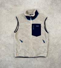 Image 1 of Patagonia Retro-X Fleece Vest Natural/Blue Large Mens 