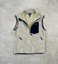 Image 2 of Patagonia Retro-X Fleece Vest Natural/Blue Large Mens 