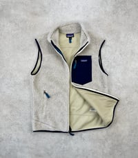 Image 3 of Patagonia Retro-X Fleece Vest Natural/Blue Large Mens 