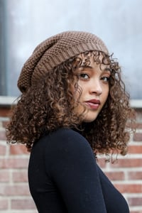 Image 2 of Waffle Knit Slouch Beanie 