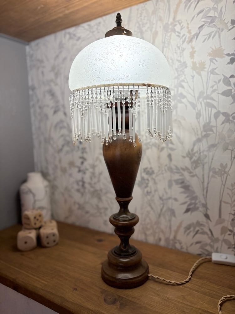 Image of Lampe rétro pampilles de verre 