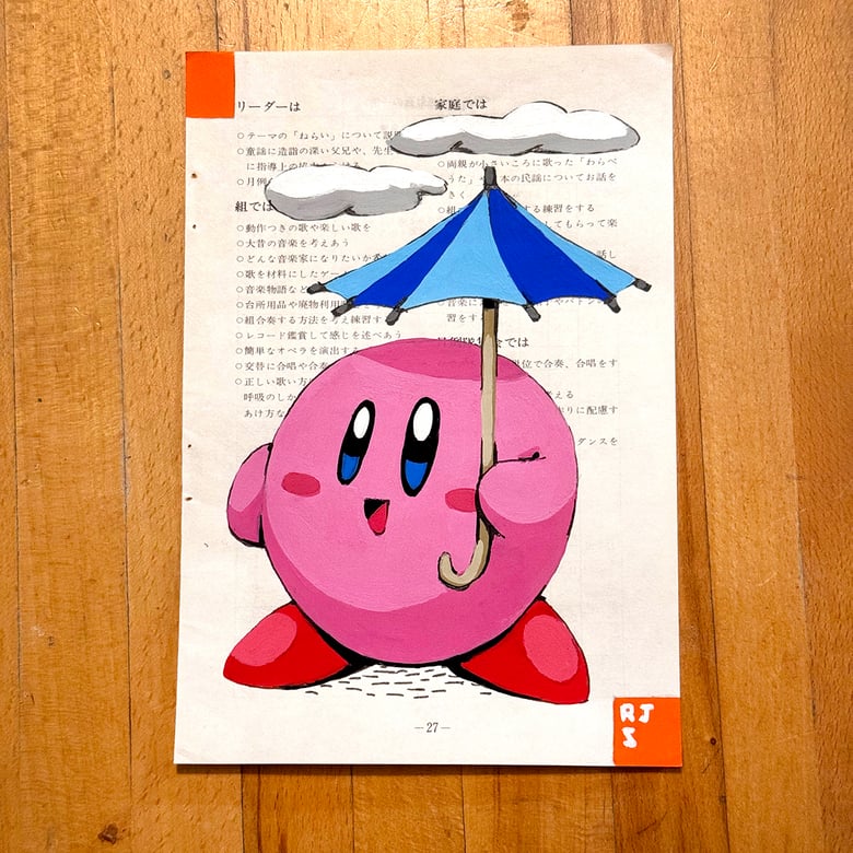 Image of Kirby with Umbrella / unframed original painting
