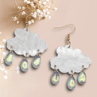 Image 1 of Cloud With Raindrop Earrings