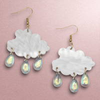 Image 2 of Cloud With Raindrop Earrings