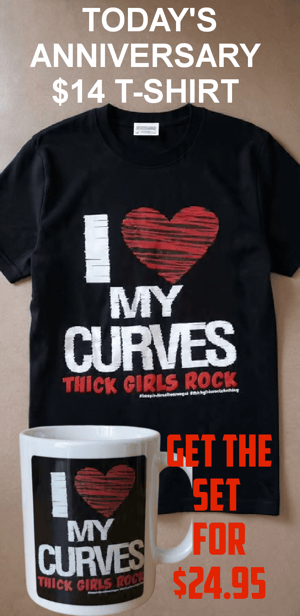 Image of I LOVE MY CURVES ANNIVERSARY WEEK T-SHIRT & MUG SET
