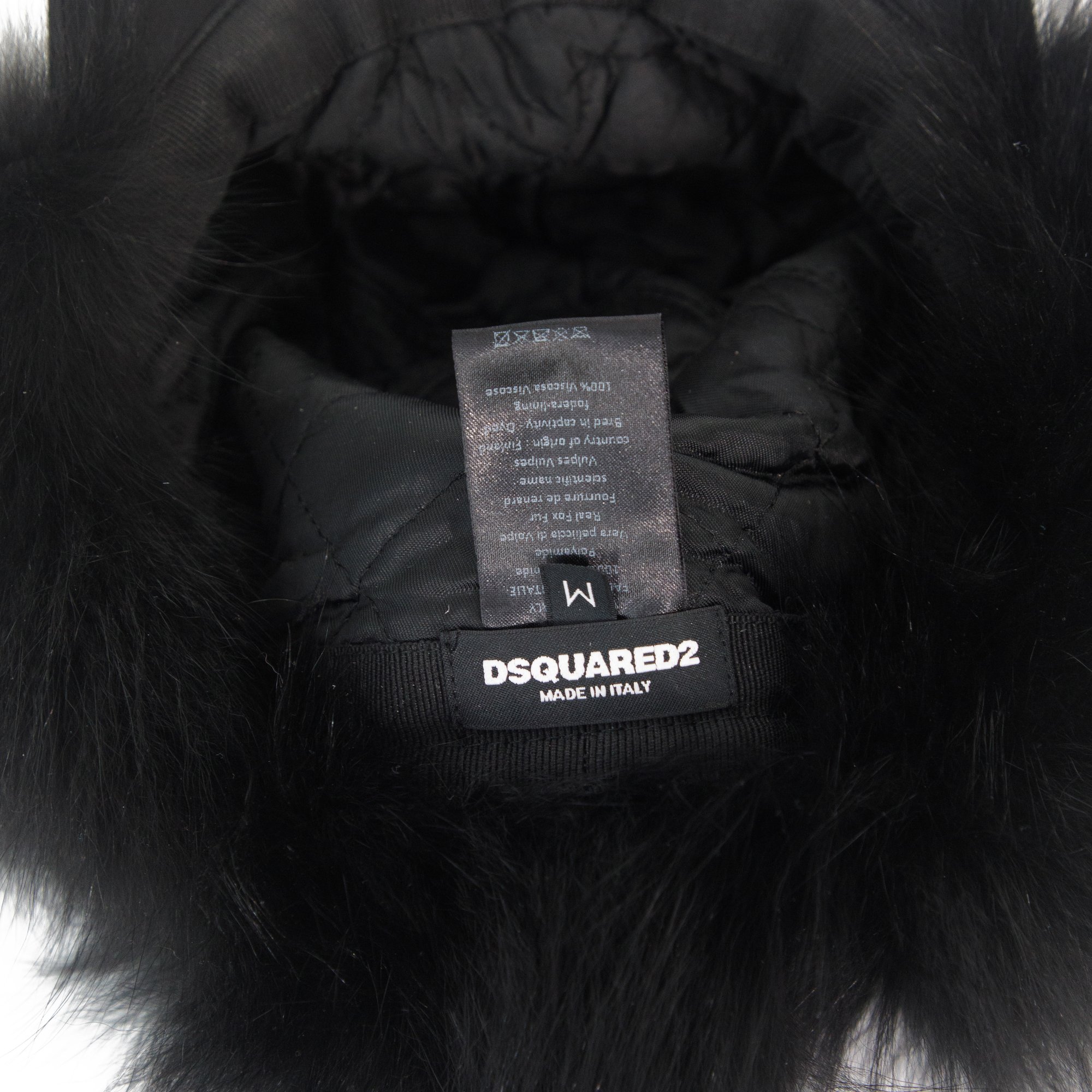 Image of Dsquared2 St Moritz Logo Fox Fur Cap