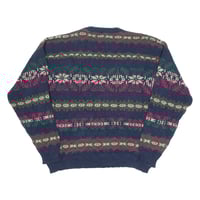 Image 2 of Vintage 90s LL Bean Jacquard Sweater - Navy 