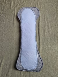 Image 4 of Upcycled Linen Heavy Absorbency Pads with Hidden Leak Protection Layer- Blues & Prints