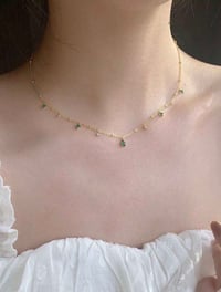 Image 1 of BIJOUX - Collier en pierre de zircone verte pétillante, design de niche unique à la mode et luxe