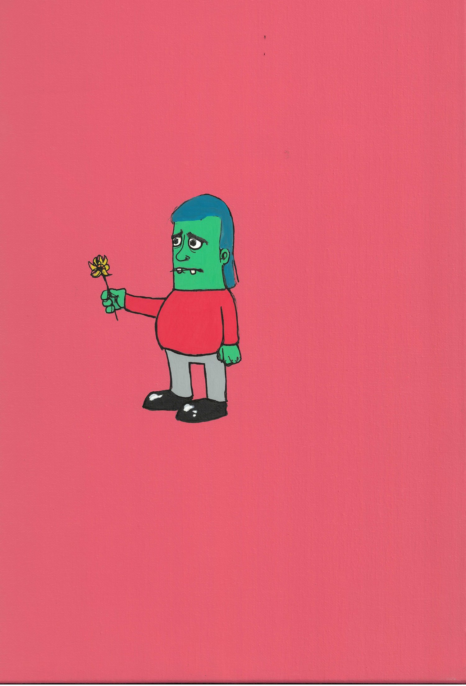 Original acrylic paint flower guy