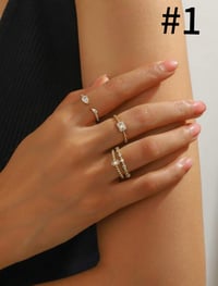 Image 1 of BIJOUX - Ensemble de bagues en pierre de zircone de cuivre élégante vintage de luxe