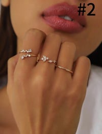 Image 3 of BIJOUX - Ensemble de bagues en pierre de zircone de cuivre élégante vintage de luxe