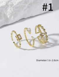 Image 2 of BIJOUX - Ensemble de bagues en pierre de zircone de cuivre élégante vintage de luxe