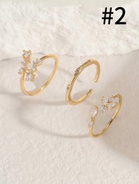 Image 4 of BIJOUX - Ensemble de bagues en pierre de zircone de cuivre élégante vintage de luxe