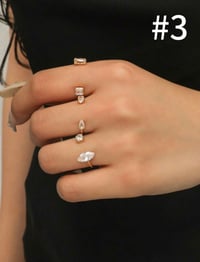 Image 5 of BIJOUX - Ensemble de bagues en pierre de zircone de cuivre élégante vintage de luxe