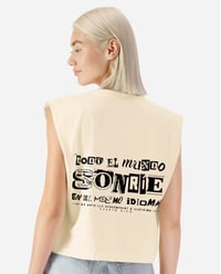 Image 2 of G3 "Sonríe" Muscle Tee Crop