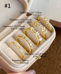 Image 2 of BIJOUX - 5pcs Élégant Floral De Luxe, Feuille, Cuivre Géométrique Micro-Incarnté Anneaux