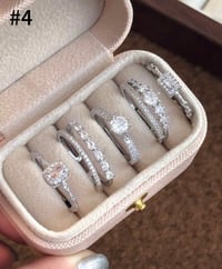 Image 7 of BIJOUX - 5pcs Élégant Floral De Luxe, Feuille, Cuivre Géométrique Micro-Incarnté Anneaux