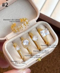 Image 4 of BIJOUX - 5pcs Élégant Floral De Luxe, Feuille, Cuivre Géométrique Micro-Incarnté Anneaux