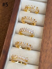 Image 9 of BIJOUX - 5pcs Élégant Floral De Luxe, Feuille, Cuivre Géométrique Micro-Incarnté Anneaux