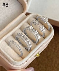 Image 15 of BIJOUX - 5pcs Élégant Floral De Luxe, Feuille, Cuivre Géométrique Micro-Incarnté Anneaux