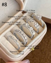 Image 16 of BIJOUX - 5pcs Élégant Floral De Luxe, Feuille, Cuivre Géométrique Micro-Incarnté Anneaux