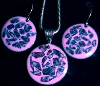  Pendant and earrings Mosaic Pink