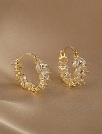 Image 2 of BIJOUX - 1 paire de boucles d'oreilles en forme de pointe de blé 