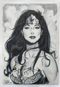 Image of Original ink and gray tone drawing of Wonder Woman