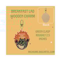 breakfast lad wooden charm