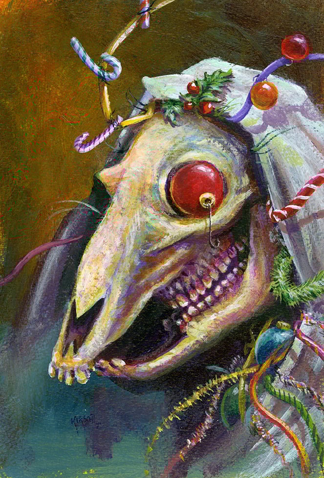 Image of Mari Lwyd Original Acrylic. painting