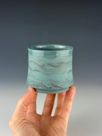 Image 1 of No. 9 | Marbled Teal & Black Porcelain Tumbler