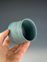 Image 2 of No. 9 | Marbled Teal & Black Porcelain Tumbler