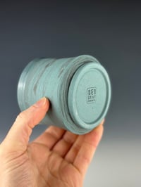 Image 3 of No. 9 | Marbled Teal & Black Porcelain Tumbler