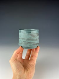 Image 1 of No. 10 | Marbled Teal & Black Porcelain Tumbler