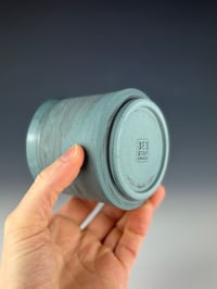 Image 2 of No. 11 | Marbled Teal & Black Porcelain Tumbler