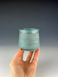 Image 1 of No. 11 | Marbled Teal & Black Porcelain Tumbler