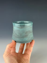 Image 1 of No. 12 | Marbled Teal & Black Porcelain Tumbler