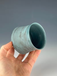 Image 3 of No. 12 | Marbled Teal & Black Porcelain Tumbler