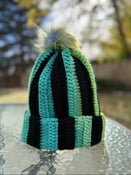 Image of Black stripe beanie 