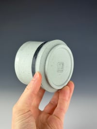 Image 4 of No. 25 | Speckled Teal Porcelain Tumbler w/ Black Band 