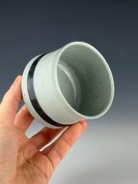 Image 3 of No. 25 | Speckled Teal Porcelain Tumbler w/ Black Band 