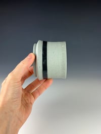 Image 2 of No. 25 | Speckled Teal Porcelain Tumbler w/ Black Band 